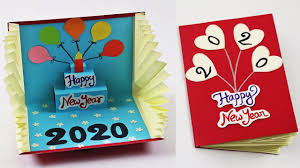 Happy New Year Pop Up Greeting Card 2020 How To Make New Year Card At Home Craft Video Youtube