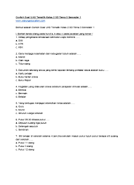 Jumlah soal pilihan ganda = 25. Contoh Soal Uas Tematik Kelas 2 Sd Tema