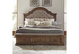 By zinus (1) shayne black faux leather king upholstered platform bed frame. Liberty Furniture Haven Hall 685 Br Oksb Traditional King Upholstered Storage Bed Coconis Furniture Mattress 1st Upholstered Beds