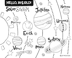 The most common solar system coloring page material is paper. Hello World Printables And Activities Brightly