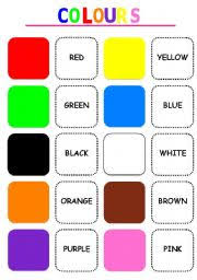 Match the colors to win the game. Colours Game Worksheets