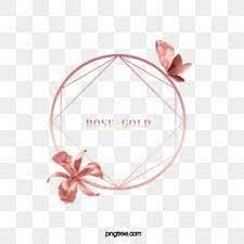 Elegant Butterfly Deluxe Rose Gold Flower Border Png And Psd Rose Gold Flower Rose Gold Painting Flower Border Png