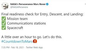 Nasa's mars rover perseverance will make a harrowing landing on the red planet thursday (feb. 4ojg9to9632wvm