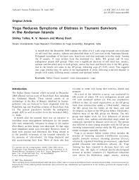 Check spelling or type a new query. Pdf Yoga Reduces Symptoms Of Distress In Tsunami Survivors In The Andaman Islands Manoj Dash Academia Edu