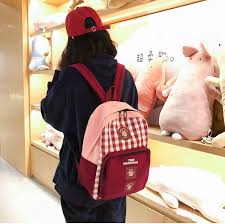 轻度少女书包女帆布格子ins超火双肩包女古着感背包初中高中学生 淘宝网 bags fashion backpack fashion