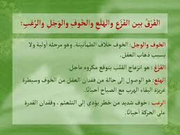 الفرق بين الفزع والهلع والخوف والوجل والرعب Arabic Language Words Arabic Langauge