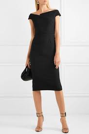 Black Darley Off The Shoulder Crepe Dress Roland Mouret Roland Mouret Dress Dresses Fashion