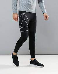 Men S Reebok Running Reflective Tights Compression Tights Jogging Tights Compression Leggings Night Mens Workout Clothes Running Shorts Outfit Mens Outfits