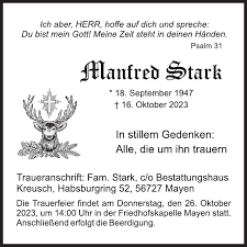 Traueranzeigen von Manfred Stark