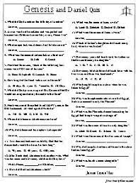 Fun multiple choice trivia printable. Genesis And Daniel Trivia Quiz Creation Lions Den And More