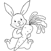 Freebie Bunny With Carrot Digi Coloring Pages Easter Coloring Pages Carrot Colour