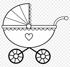 Learn colors for kids and color this. Baby Bottle Clip Art Black And White Crib Clipart Black Baby Stroller Coloring Page Free Transparent Png Clipart Images Download