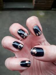 Acrylic Black And Rose Gold Nails Gelish Black Shadow And Rose Gold Foil Foil Nails Gold Nails Rose Gold Nails