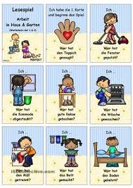 Lesespiel 1b Arbeit In Haus Garten Set 1 2 Verbkonjugation Lesespiele Lesen Deutsch Nachhilfe