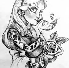 Black Alice In Wonderland Drawing Pin By Brittany Juhas On Integra Wonderland Tattoo Alice In Wonderland Tattoo Sleeve Dark Disney Tattoo
