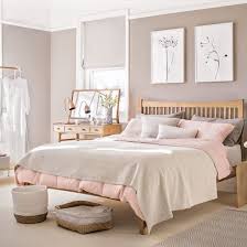 Pale Pink Bedroom With Wooden Furniture And Woven Accessories Housetohome Co Uk Bedroom Wall Colors Pink Bedroom Walls Bedroom Color Schemes