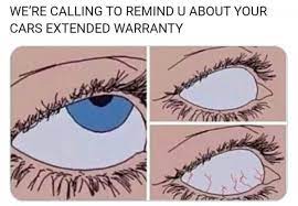We're calling you about your car's extended warranty. We Are Calling To Remind You About Your Cars Extended Warranty Meme Ahseeit