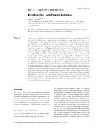 A family owned & operated business. Pdf Insect Science A Vulnerable Discipline