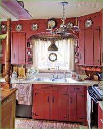 50 Fabulous Red And White Farmhouse Kitchen Ideas Primitive Kitchen Red Kitchen Cabinets White Farmhouse Kitchens