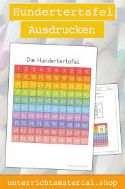 Hundertertafel zum ausdrucken / lernstübchen: Hundertertafel Ausdrucken Mathe Tricks Grundschulmaterial Lernen