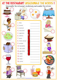Our large collection of ela worksheets are a great study tool for all ages. Restaurant Vocabulary Esl Unscramble The Words Worksheets Esl Vocabulary Kids Worksheets Printables Teaching Esl Students