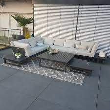 Hochwertige gartengarnitur aus ecklounge und tisch. Gartenlounge Set Menton Anthrazite