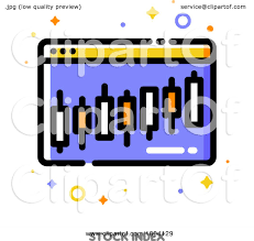 Clipart Of A Stock Index Candlestick Chart Icon Royalty