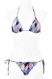 Emilio Pucci Ocean Multi Cube Triangle Bikini Bikinis Triangle Bikini Swimwear