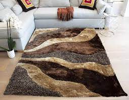 Rolex Shaggy Shag Collection Glamorous Plush Brown Beige Area Rug Carpet 8a X10a Feet Soft Plush Modern Contem Rugs On Carpet Brown Carpet Quality Area Rugs
