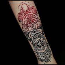 Sometimes can be a cheap ink that cause swelling and tattoo to be red shore or tattoo to deep in skin. Would Love Something Like This With The Chakra Mandalas And Their Colors Fading Into Each Other Red Ink Tattoos Tribal Tattoos Tattoos
