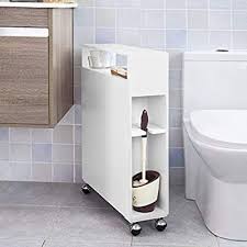 Sobuy Frg51 W Meuble De Rangement A Roulettes Wc Porte Papier Toilettes Porte Brosse Wc Armoire Roulante Ave Meuble Rangement Meuble Rangement Wc Rangement