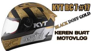 Spoiler helm kyt rc7 gpr dark smoke. Helm Kyt Rc7 17 Black Doff Gold Keren Untuk Vlogger Motor Youtube