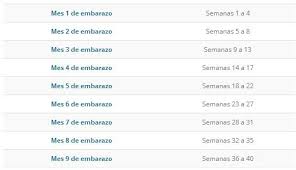 Tabla Para Convertir Meses A Semanas En El Embarazo Embarazo Embarazo Semana A Semana Semanas Meses Embarazo