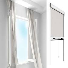 Retractable Bug Screen 39 In X 67 In Adjustable Width Height White Aluminum Fiberglass Vertically Retractabl Insect Screen Window Bug Screen Insect Screening