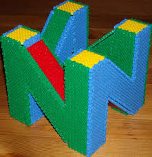 3d N64 Logo By Thebeadspriteking Perler Bead Templates Perler Bead Mario Perler Bead Patterns