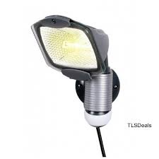 All Pro Portable Adjustable Halogen Motion Activated Plug In Security Floodlight Security Lights Eaton Lighting Flood Lights