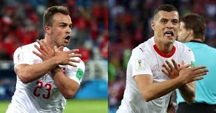 Granit xhaka tied up the game in switzerland vs. Shaqiri And Xhaka Face Potential Two Game Ban Following Goal Celebrations Against Serbia Sportsjoe Ie