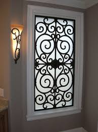 Faux Wrought Iron Bathroom Window Insert Window Grill Design Wrought Iron Decor Iron Decor