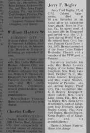 Jerry Fred Begley Obit
