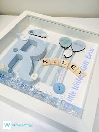 Baby Boy Girl Initial Box Frame New Baby Gift Nursery Decor Freestanding Or Wall Hung Personalised Handmade Unique Christening Diy Baby Stuff Baby Shadow Box Box Frames