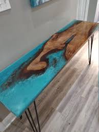 Sale Beautiful Resin Wood Entry Table Or Sofa Table Made From Etsy Wood Entry Table Wood Resin Table Wood Sofa Table