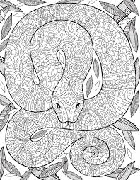 Hand drawn coloring pages with boa snake, zentangle illustration for adult anti stress coloring books or tattoos with high details isolated on white background. Pin On Animal Coloring Pages For Adults