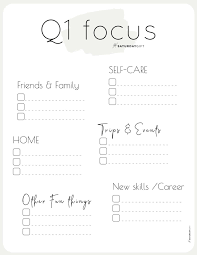 How To Stay Focused Quarter One Plans And Goals Q1 Focus Worksheet In 2020 How To Plan Planner Pages Free Printables