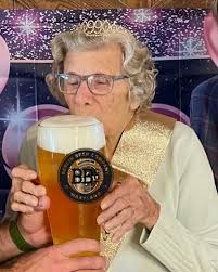 She's got 99 problems but bad beer ain't one 🍺 Shouting Happy Birthday to  our very favorite Great Grammy Jerry, who turns the lucky 99 today! Her  secret to a long, happy