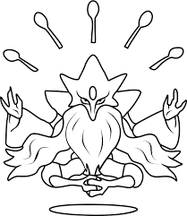 In any battle, each trainer may mega evolve a single pokémon once. Mega Alakazam Pokemon Coloring Page Free Printable Coloring Pages For Kids
