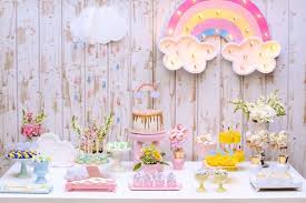 Pretty Pastel Rainbow Party Kara S Party Ideas Rainbow Decorations Pastel Rainbow Rainbow First Birthday