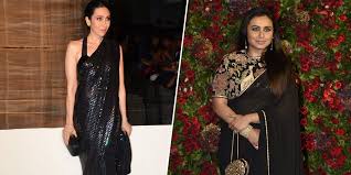 Bollywood actresses in sarees photos. Deepika Padukone To Rani Mukerji Bollywood Actresses Who Looked Glamorous In Black Sarees
