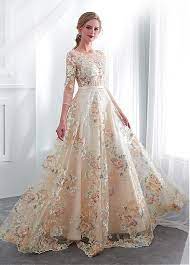 Lilybridalshop In Stock Fashionable Lace Bateau Neckline A Line Wedding Dress With Belt Floral Prom Dresses Lace Evening Dresses Floor Length Wedding Dress