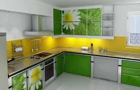 Marvelous Contemporary Green Color Kitchen Design Acha Homes In 2020 Modern Kitchen Colours Kitchen Design Color Modern Kitchen Design