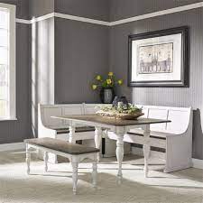 By linon home decor (4) $ 507 30 /carton. Magnolia Manor Nook Corner Rectangular Table 5 Piece Dining Set In Antique White Finish By Liberty Furniture 244 Cd 5rls